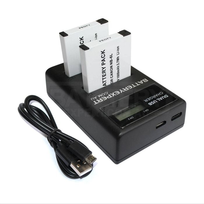2x Battery + USB Charger for Canon NB-6L NB-6LH SX540 HS SX700 HS S95 IXUS 105 IXUS 95 Camera