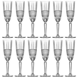 RCR Crystal Brillante Glass Champagne Flutes - 190ml - Pack of 12