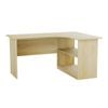 Design Square Marias Wooden L-Shape Corner Study Office Computer Desk Table 120cm W/ Shelving Oak