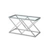 Elegant Collections Silver White Glass Beverly Coffee Table