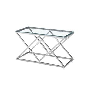 Elegant Collections Silver White Glass Beverly Coffee Table