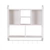 Artiss Floating Wall Shelf 6 Hooks 73.5x74CM White