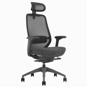 Desky CoilFlex Ergonomic Office Chair - Black with Headrest