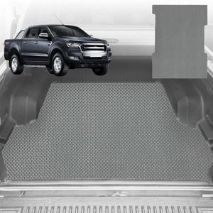 6D Diamond Ute Tub Mat for Ford Ranger (PX Dual Cab Ute) 2012-2015 (with Plastic tub Liner) - Grey