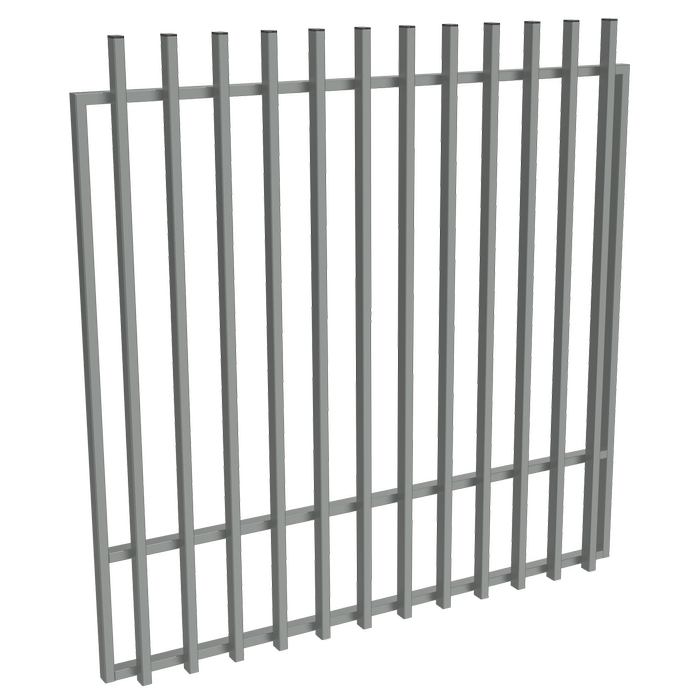 ProtectorAl 1201-1500W x 1500H Palladium Silver Aluminium Batten Garden Gate