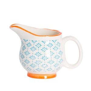 Nicola Spring Hand Printed Milk Jug - Stoneware Tea Coffee Cappuccino Pitcher - 300ml