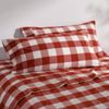Dreamaker Remy Washed Cotton Yarn Dyed Check King Pillowcase Rust Twin Pack