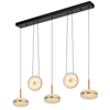 Telbix Govan Modern Pendant Hanging Lamp Light Metal Glass Antique Gold Satin