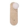 Cla Lighting Poi Interior Oblong Travertine Base Wall Light With Round Opal Diffuser And Beige Finish