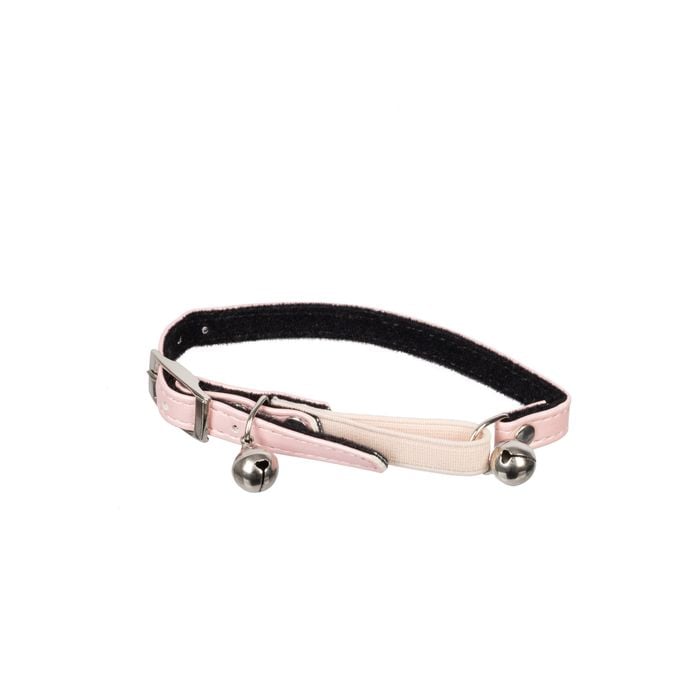 Happy Tails Pink Dual Bell Cat Collar