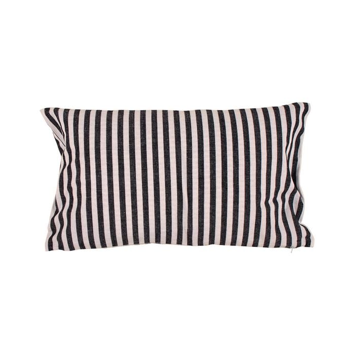 Maine & Crawford Macha 50x30cm Cotton Stripe Cushion - Black/White