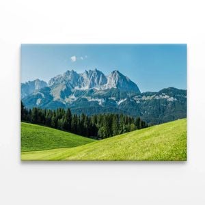 Meadows Scenery with Mountains  Print 100% Australian Made 120 x 90cm  (Stretched)