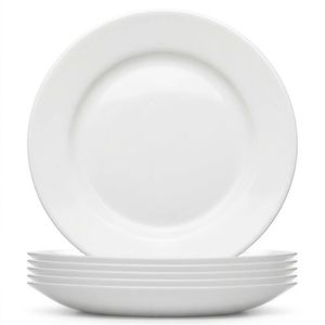Argon Tableware Round Opalware Dinner Plates - 25cm - White - Pack of 6
