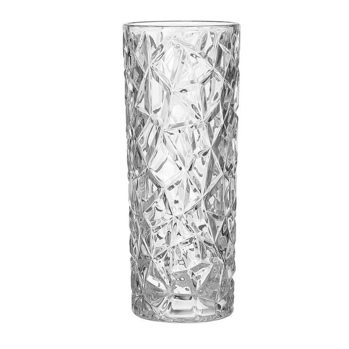 SOGA 30cm Sleek Clear Glass Vase – Wide Crystal Design