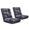 SOGA 2X Grey Floor Recliner Sofa Chair