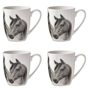 4PK Ashdene Trio Chessnut 12cm Coffee/Tea Drink Mug - White