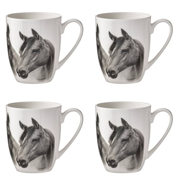4PK Ashdene Trio Chessnut 12cm Coffee/Tea Drink Mug - White