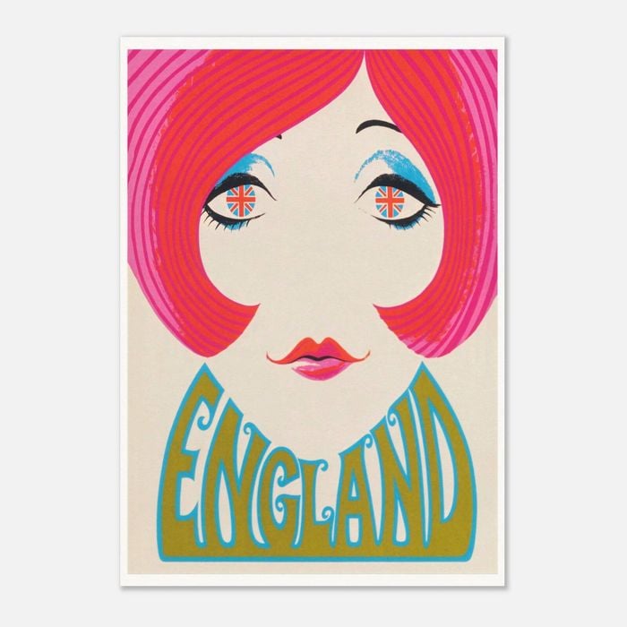 Galrie England Groovy Girl Vintage Poster - Retro 1960s Art for Home Decor, Poster Only, A0 84 x 119cm (33 X 47inch)
