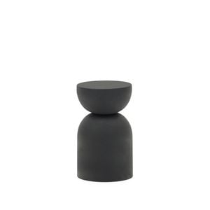 Rachell metal side table with glossy black painted finish 30.5 cm