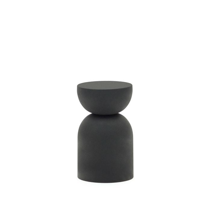 Rachell metal side table with glossy black painted finish 30.5 cm