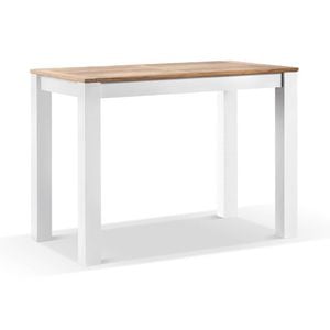 Balmoral Outdoor 1.5m Rectangle Teak Top Aluminium Bar Table White