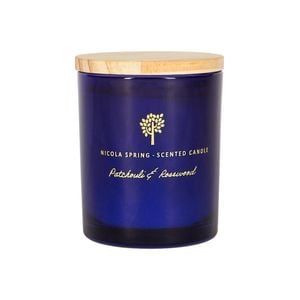 Nicola Spring Soy Wax Scented Candle 130g - Patchouli & Rosewood - Sweet Creamy Fragrance Jarred Long Burn Relaxing Home Candle