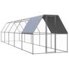 vidaXL Outdoor Chicken Cage 2x10x2 m Galvanised Steel Animal Hen House Chicken Coop