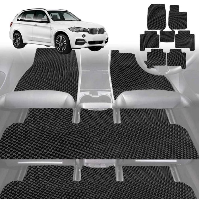 6D Diamond Car Floor Mats for BMW X5 2013-2018-Ultimate Set-Black-Outback GT