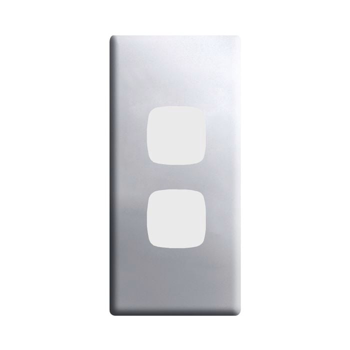 HPM LINEA 2 Gang Architrave Coverplate - Matt Silver