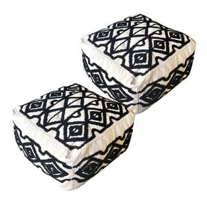SOGA 2 Pack 50cm Pouffe Cushions Polyester with EPP Filling