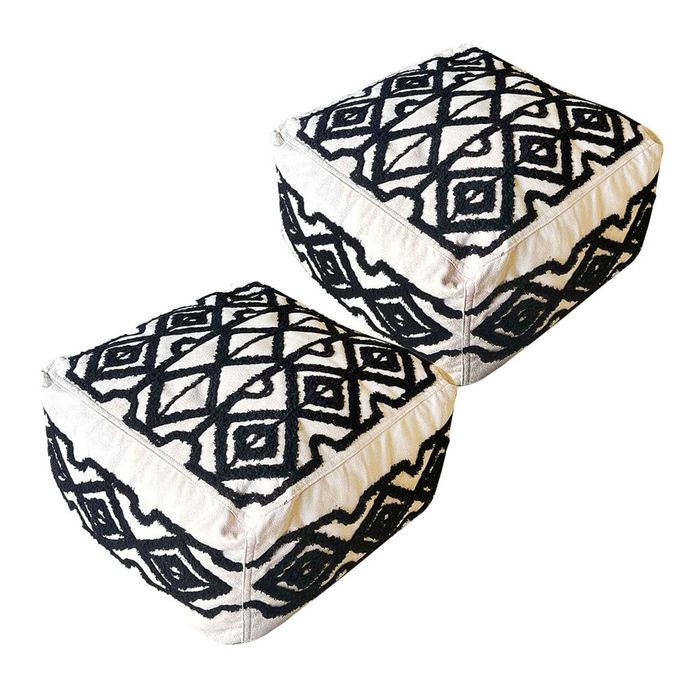 SOGA 2 Pack 50cm Pouffe Cushions Polyester with EPP Filling