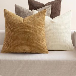 Gioia Casa 4-Pack Chenille Grid Cushion Covers 45cm x 45cm - Warm Brown
