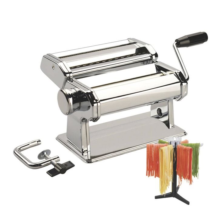 Avanti 180mm Adjustable Pasta Making Machine Stainless Steel + Drying Rack