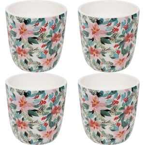 4PK LVD 10x10cm Ceramic Wax Candle Christmas Wishes 2 Home Decor