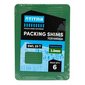 Titan 3 x 72 x 100mm Green Packing Shim - 6 Pack