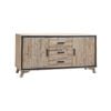 Buffet Sideboard in Silver Brush Colour with Solid Acacia & Veneer Wooden Frame Storage Cabinet with Drawers