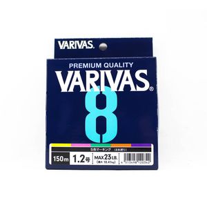 Varivas 8 PE x8 Braid 150m Multi Colour Fishing Line 23lb (PE 1.2)