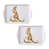2pc Ashdene Bush Buddies Melamine 21x14.2cm Scatter Tray - Kangaroo