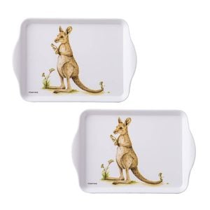 2pc Ashdene Bush Buddies Melamine 21x14.2cm Scatter Tray - Kangaroo
