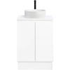 CIBO 600mm White Nordic Full Height Bathroom Vanity With White Gloss Fluted Basin