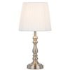 Telbix Vida Vintage Table Desk Lamp Light Metal Fabric Chrome Ivory Polished
