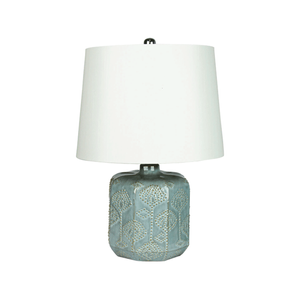 Oriel Lighting Bikki Complete Table Lamp - Duck-Egg Blue 36cm