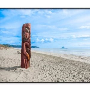 Driftwood Totem on Dunes at Ohope  Print 100% Australian Made 90x60cm  (Poster)