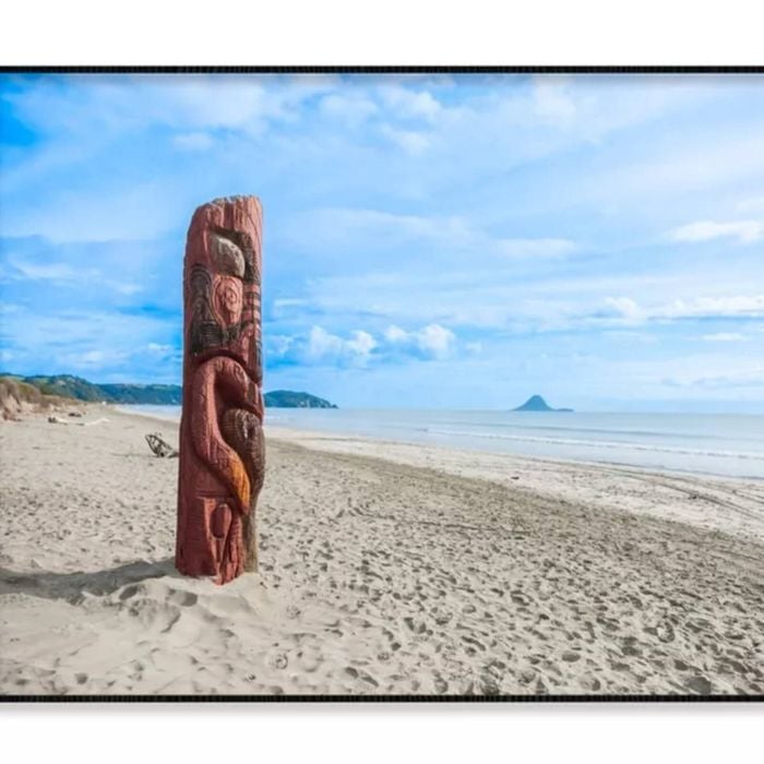 Driftwood Totem on Dunes at Ohope  Print 100% Australian Made 90x60cm  (Poster)