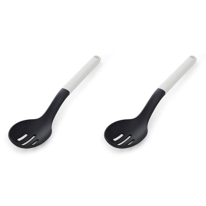 2PK KitchenAid Classic Slotted Nylon Spoon/Kitchen Utensil Porcelain White