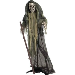 Lifebay Skeleton Reaper Animatronic Halloween Decor with Lights & Sound
