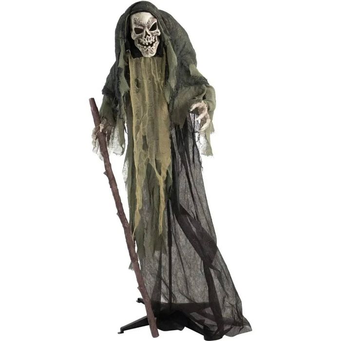 Lifebay Skeleton Reaper Animatronic Halloween Decor with Lights & Sound