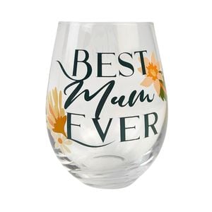 Urban 12cm Wine Glass Cassia Floral Best Mum Ever Drinking Cup