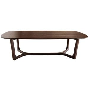 Sk Designer Living | Arlo Curved Edge Oval Wood Coffee Table - Walnut