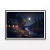House, Trees, Lake at Night  Print 100% Australian Made 90x60cm  (Poster)